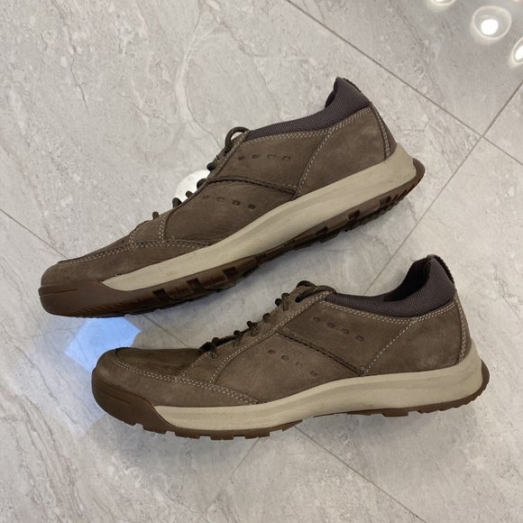 CLARKS Mens Shoes Size US 10 UK 9 EU 43 Brown Leather & Suede Sneakers Ortholite - Picture 9 of 16